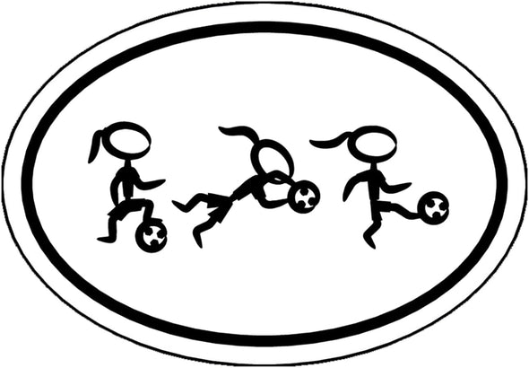 Oval Girls Soccer Magnet - Fútbol Magnet