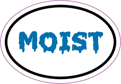 Oval Blue Moist Magnet - Funny Gag Magnetic Car Decal