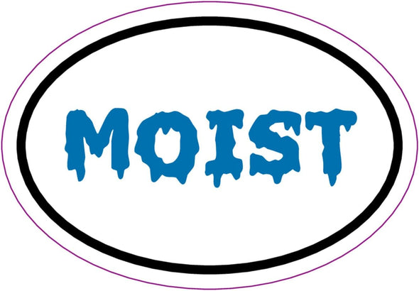Oval Blue Moist Magnet - Funny Gag Magnetic Car Decal