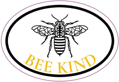 Oval Bee Kind Magnet - Honey Bee Magnetic Car Decal