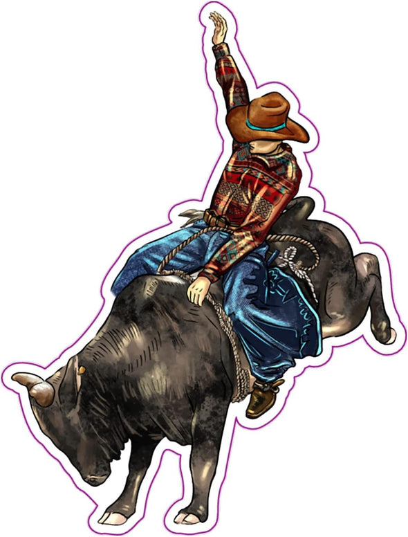 Rodeo Bullfighter Vinyl Decal - Cowboy Bumper Sticker