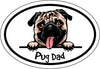 Oval Smiling Pug Dad Magnet - Dog Breed Magnet