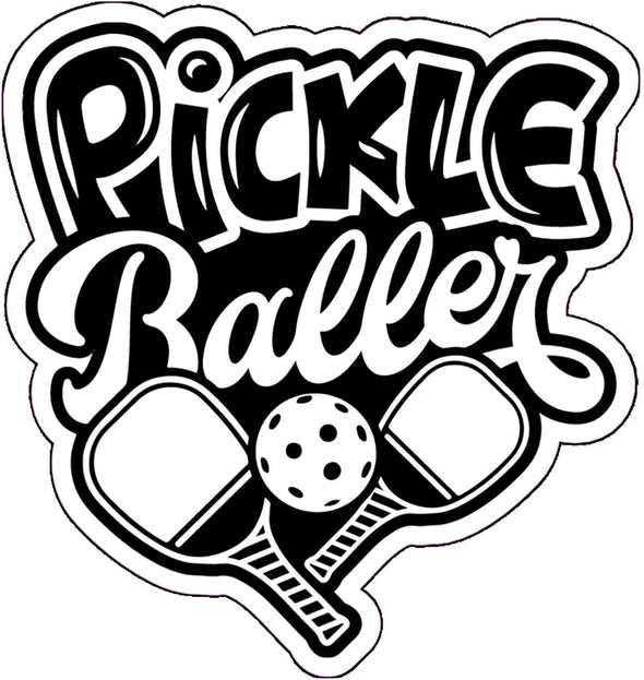Pickleballer Vinyl Decal - Pickle Ball Bumper Sticker