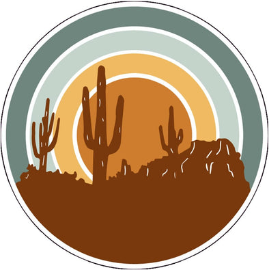 Retro Desert Vinyl Decal - Western Bumper Sticker