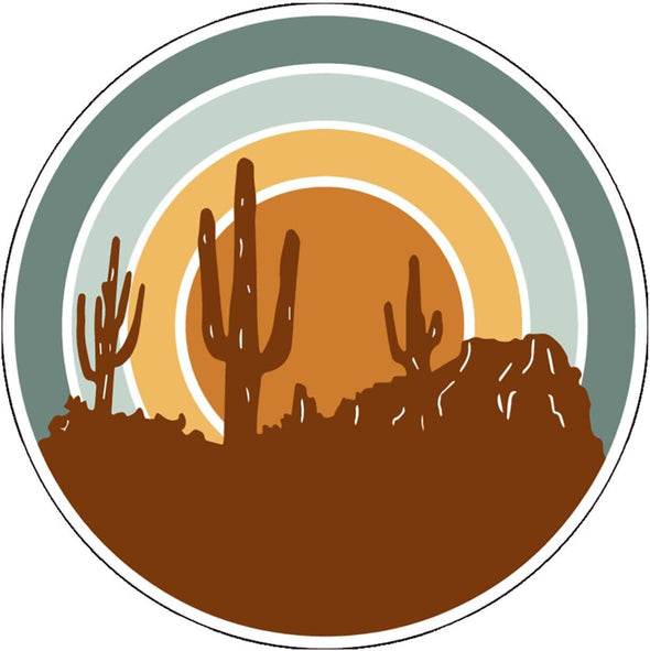 Retro Desert Vinyl Decal - Western Bumper Sticker