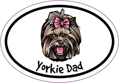 Oval Yorkie Dad Magnet - Dog Breed Magnet