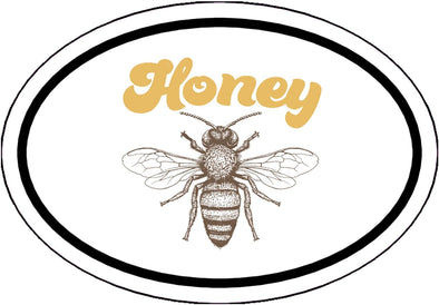 Retro Honey Bee Vinyl Decal - Bee Bumper Sticker