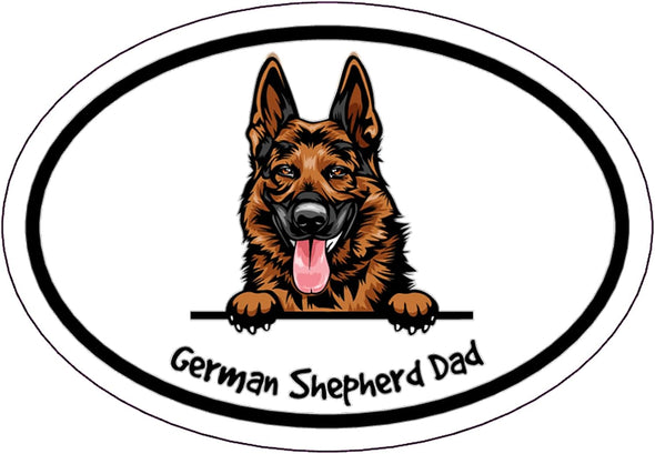 Oval Brown German Shepherd Dad Magnet