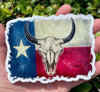 Texas Flag Steer Skull Vinyl Sticker - Texan Bull Decal - Die Cut for Laptops Windows Cars Trucks
