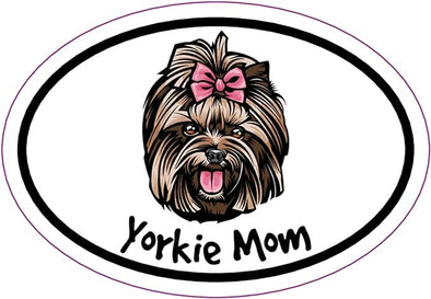 Oval Yorkie Mom Magnet - Dog Breed Magnet