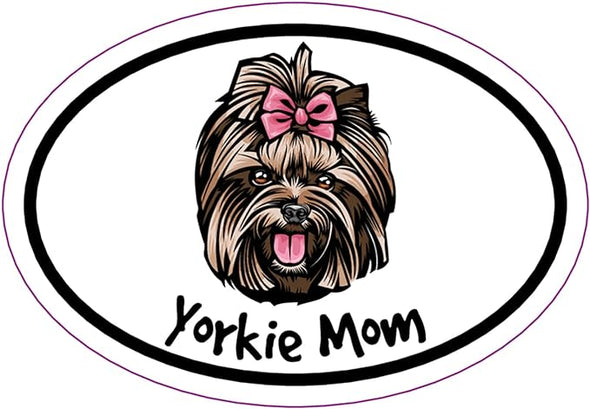 Oval Yorkie Mom Magnet - Dog Breed Magnet