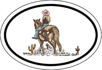 Cowgirl Desert Vinyl Decal - Southwestern Bumper Sticker