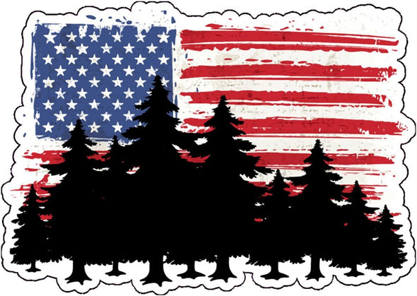 Forrest American Flag Vinyl Decal - Patriotic Bumper Sticker