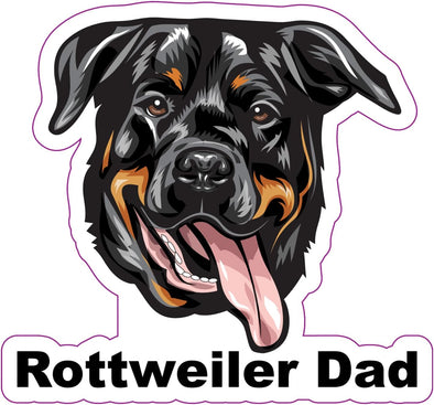 Rottweiler Dad Vinyl Sticker - Dog Breed Decal - Die Cut for Laptops Windows Cars Trucks