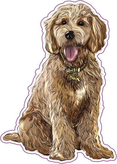 Goldendoodle Vinyl Sticker - Dog Breed Decal - Die Cut for Laptops Windows Cars Trucks