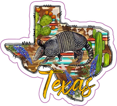 Texas Armadillo Vinyl Decal