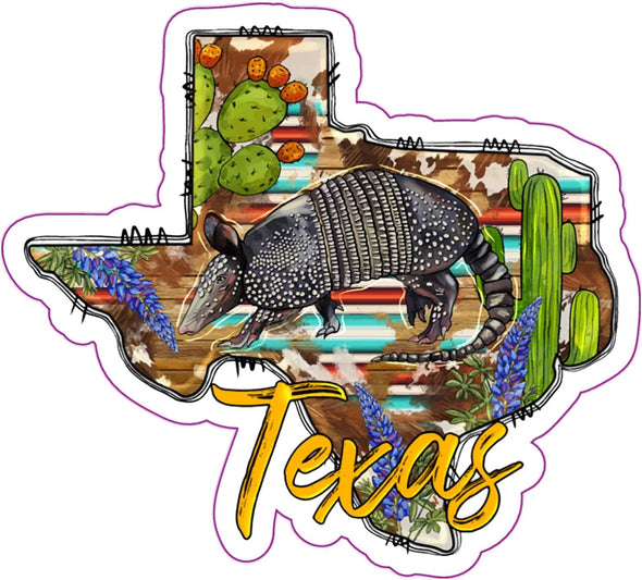 Texas Armadillo Vinyl Decal