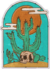 Cactus Skull Desert Vinyl Decal - Western Bumper Sticker