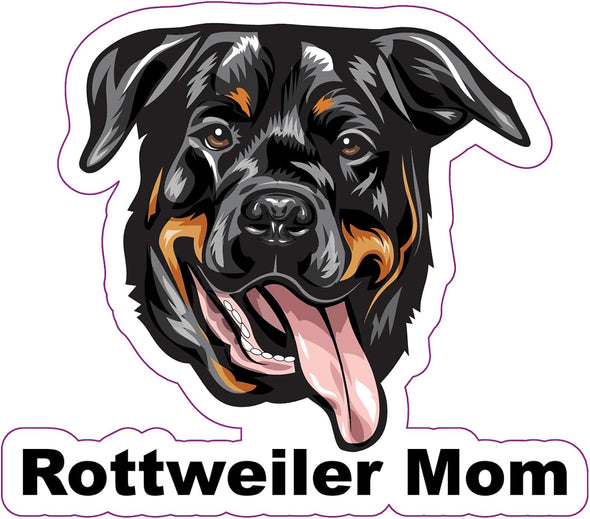 Rottweiler Mom Vinyl Sticker - Dog Breed Decal - Die Cut for Laptops Windows Cars Trucks