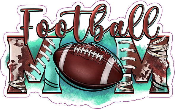 Cowhide Football Mom Vinyl Decal
