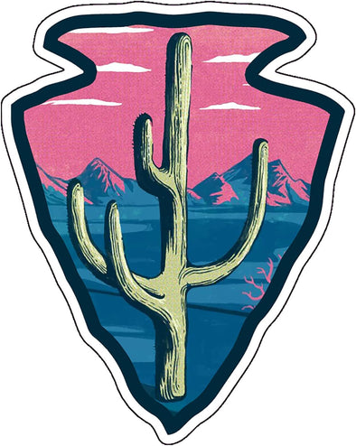 Cactus Arrowhead Vinyl Decal - Western Bumper Sticker
