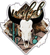 Wild Cow Skull Vinyl Decal - Western Bumper Sticker