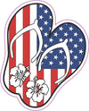 Flip Flop Hibiscus Magnet - American Flag Beach Sandal Magnet