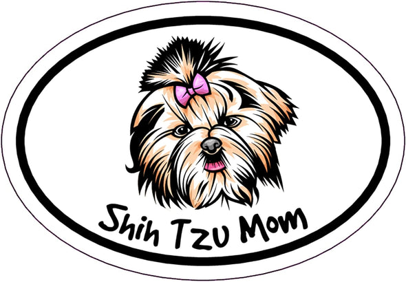 Oval Shih Tzu Mom Magnet - Dog Breed Magnet