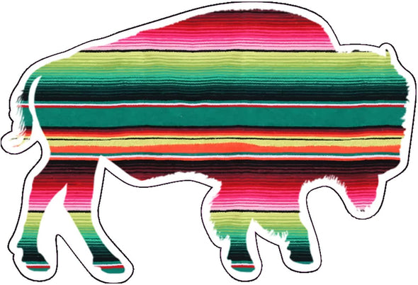 Serape Buffalo Vinyl Decal - Western Bumper Sticker