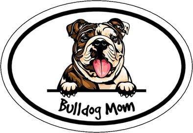 Oval Bulldog Mom Magnet - Dog Breed Magnet
