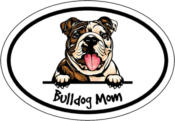 Oval Bulldog Mom Magnet - Dog Breed Magnet
