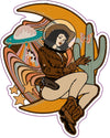 Space Cowgirl Vinyl Decal - Western Bumper Sticker