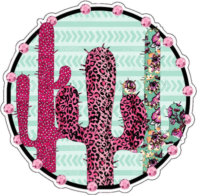 Retro Desert Cactus Vinyl Decal - South Western Bumper Sticker