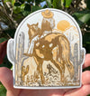 Cowgirl Desert Sunset Vinyl Decal - Western Bumper Sticker