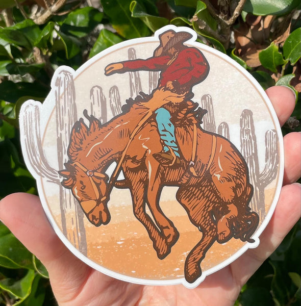 Rodeo Cowboy Vinyl Decal - Western Bumper Sticker
