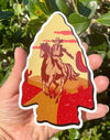 Cowboy Arrowhead Vinyl Decal - Western Bumper Sticker