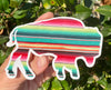 Serape Buffalo Vinyl Decal - Western Bumper Sticker