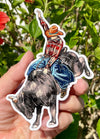 Rodeo Bullfighter Vinyl Decal - Cowboy Bumper Sticker