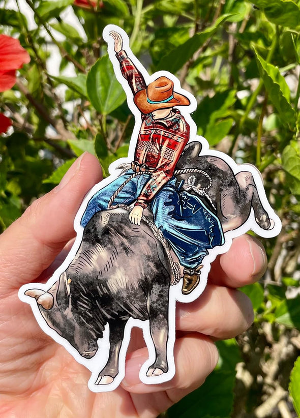 Rodeo Bullfighter Vinyl Decal - Cowboy Bumper Sticker