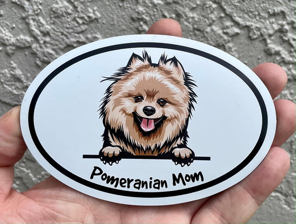 Oval Pomeranian Mom Magnet - Dog Breed Magnet