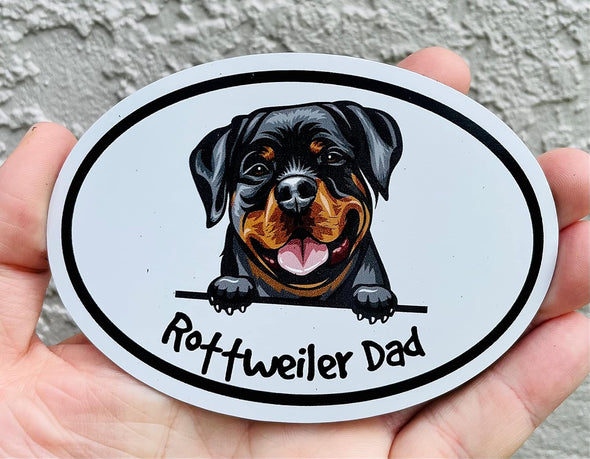 Oval Rottweiler Dad Magnet - Dog Breed Magnet