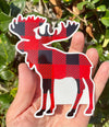 Plaid Moose Vinyl Decal - Mountain Bumper Sticker