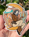 Space Cowgirl Vinyl Decal - Western Bumper Sticker