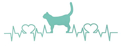 Custom Pulse Cat Vinyl Decal - Heart Beat Bumper Sticker, for Tumblers, Laptops, Car Windows - EKG Feline Owner Gift-WickedGoodz