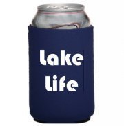 WickedGoodz Lake Life Insulated Neoprene Can Cooler - What Happens at the Lake stays at the Lake Beer Sleeve - Perfect Party Favor Wedding Gift-WickedGoodz