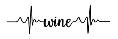 Custom Pulse Wine Vinyl Decal - Heart Beat Bumper Sticker, for Tumblers, Laptops, Car Windows - EKG Wine Gift-WickedGoodz