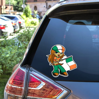 Irish Girl Vinyl Decal - Ireland Flag Bumper Sticker