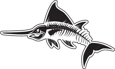 Swordfish Bone Fish Vinyl Decal - Sailfish Bumper Sticker