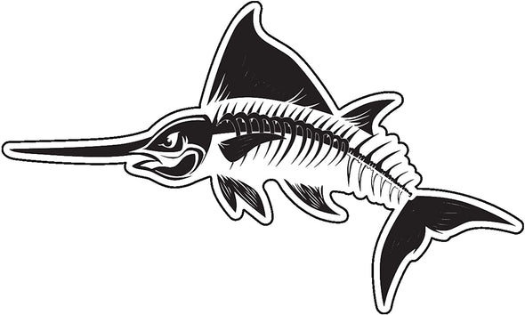 Swordfish Bone Fish Vinyl Decal - Sailfish Bumper Sticker