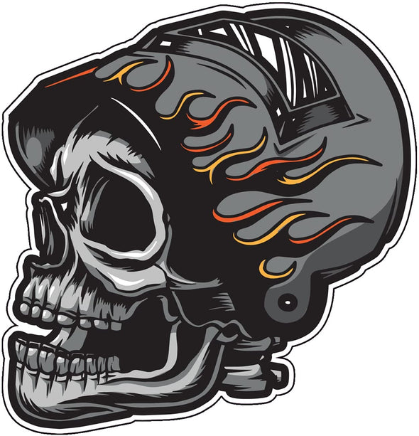 Welder Skull Vinyl Decal - Flames Bumper Sticker